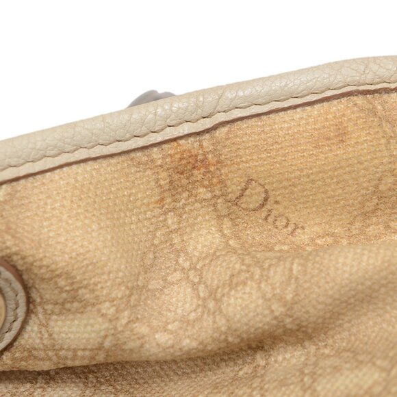 Dior Panarea Beige Tan Leather Canvas Tote - Picture 9 of 16